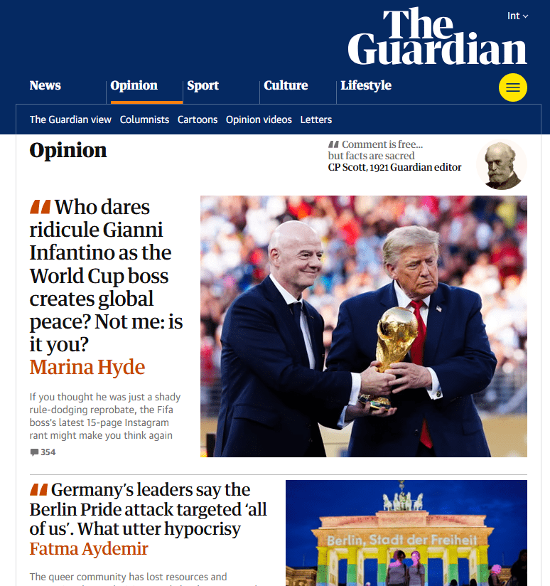 Opinion and commentary section covering international news.